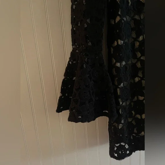 Free People Back to Black Crochet Mini Dress 4 - Picture 15 of 16